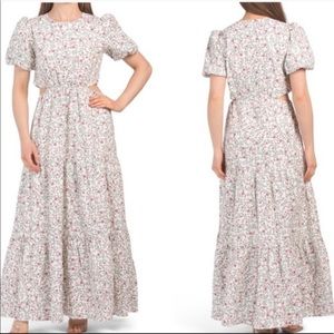 WAYF Plaza Cutout Waist Tiered Floral Maxi Dress NWT XL